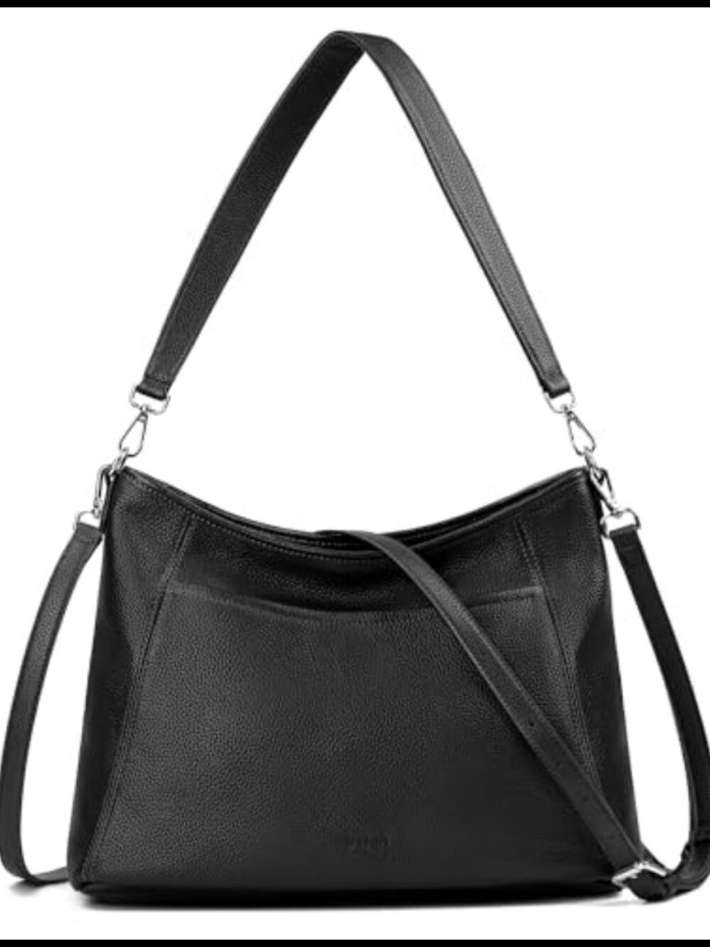 Genuine Leather Hobo Crossbody Purse with 2 Detachable Straps Large